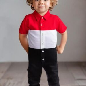 Baby and Mummy: Fancy Red and Black Lining Shirt