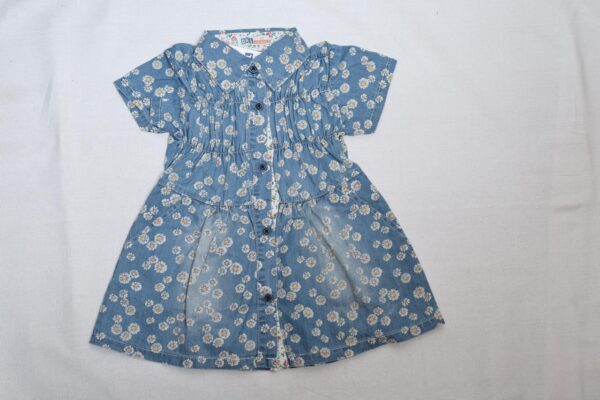 Blue floral print dress - Baby and mummy India