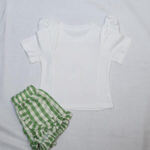 Kids Wear - White & Green Cheks Clothing for Kids