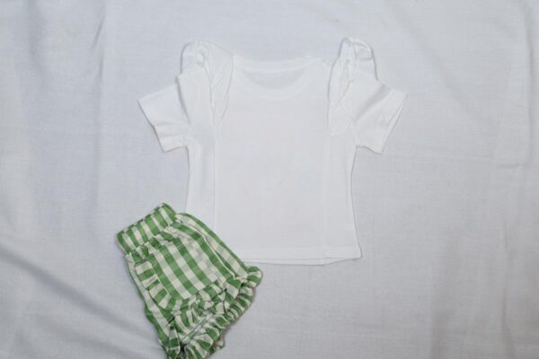 Kids Wear - White & Green Cheks Clothing for Kids