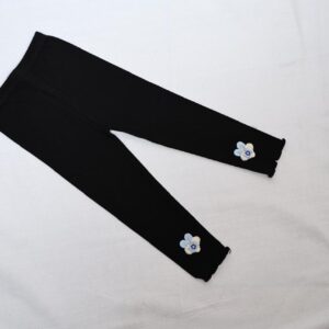 Baby and Mummy: Charming Black Leggings with Embroidery