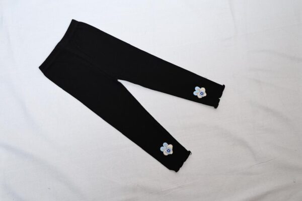 Baby and Mummy: Charming Black Leggings with Embroidery