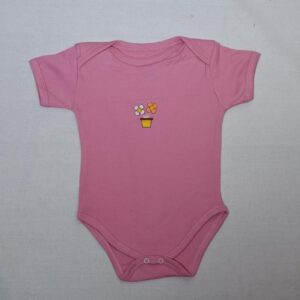 New Born Baby Romper Body Suits Jump Suit for Boys and Girls Set of 3 Dark Pink