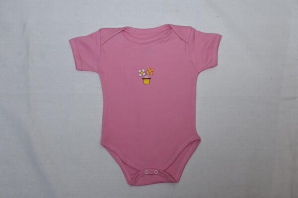 New Born Baby Romper Body Suits Jump Suit for Boys and Girls Set of 3 Dark Pink