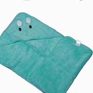 Baby and Mummy: Cute Bunny Face Green Towel